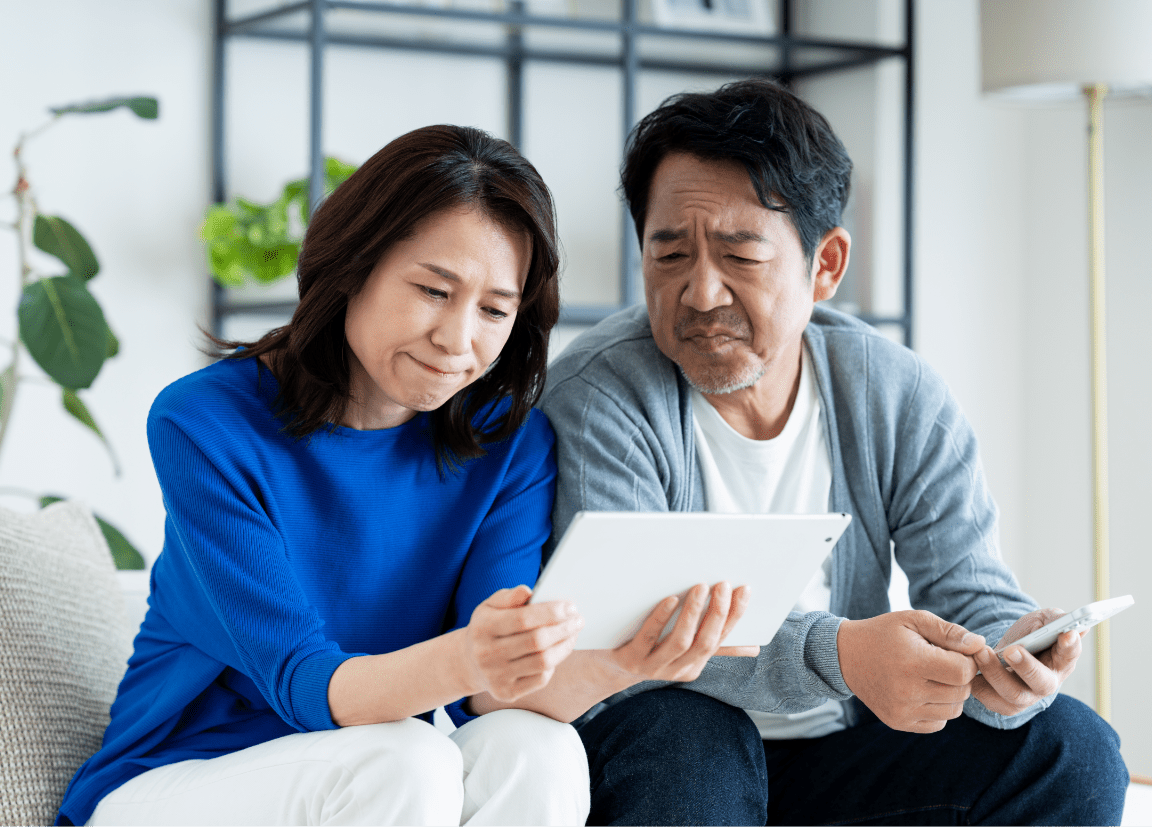 悩みを抱えている夫婦